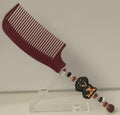 Burgundy Dog Charm Beaded Comb