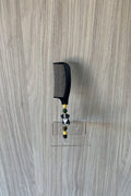 Black Dog Charm Rainbow Beaded Comb