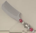 White Dolphin Charm Pink Pearl Beaded Comb