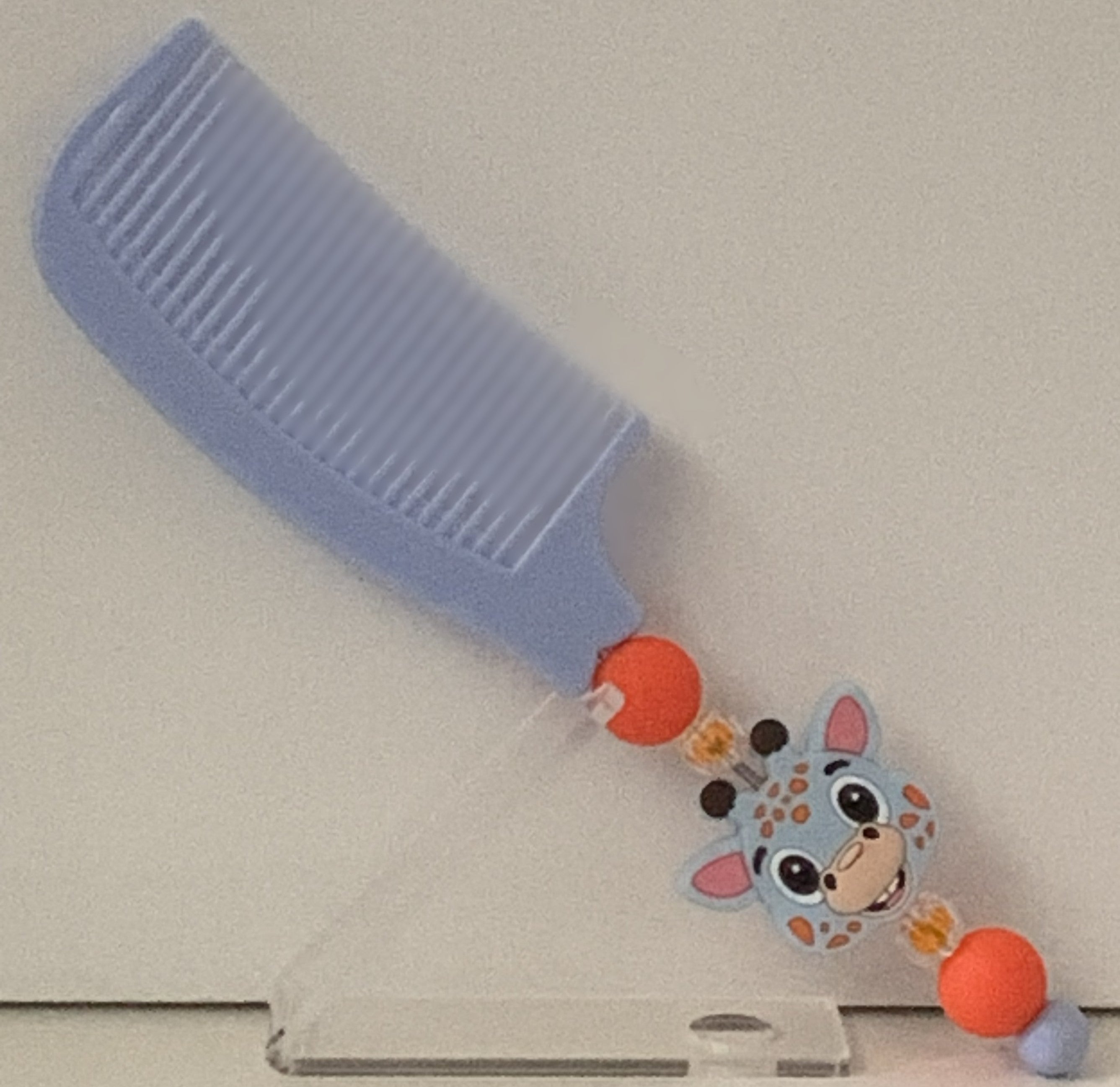Periwinkle Blue Giraffe Charm Beaded Comb