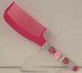 Hot Pink Mushroom Bead Charm Comb