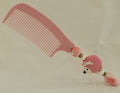 Pink Hedgehog Charm Beaded Wide Tooth Comb