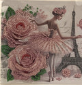 Ballerina & Eiffel Tower Crystal Art Greeting Card