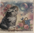 Moonlit Kitten Crystal Art Greeting Card