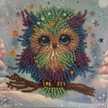 Starry Night Owl Crystal Art Greeting Card
