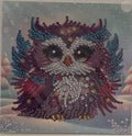Winter Owl Crystal Art Greeting Card