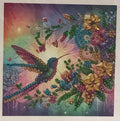 Rainbow Aurora Hummingbird Crystal Art Greeting Card