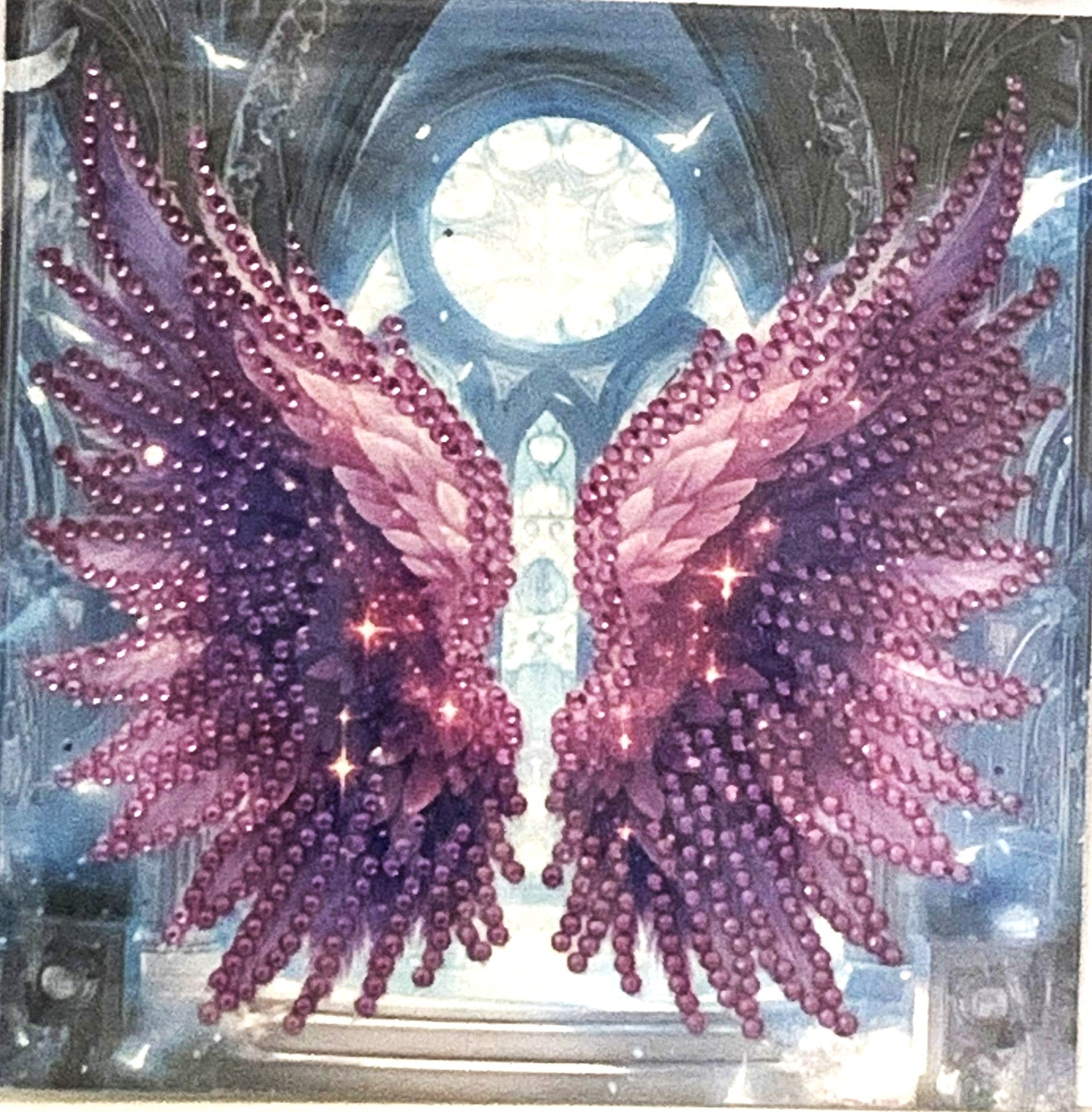 Angel Wings Crystal Art Greeting Card