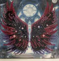 Crimson & Purple Angel Wings Crystal Art Greeting Card