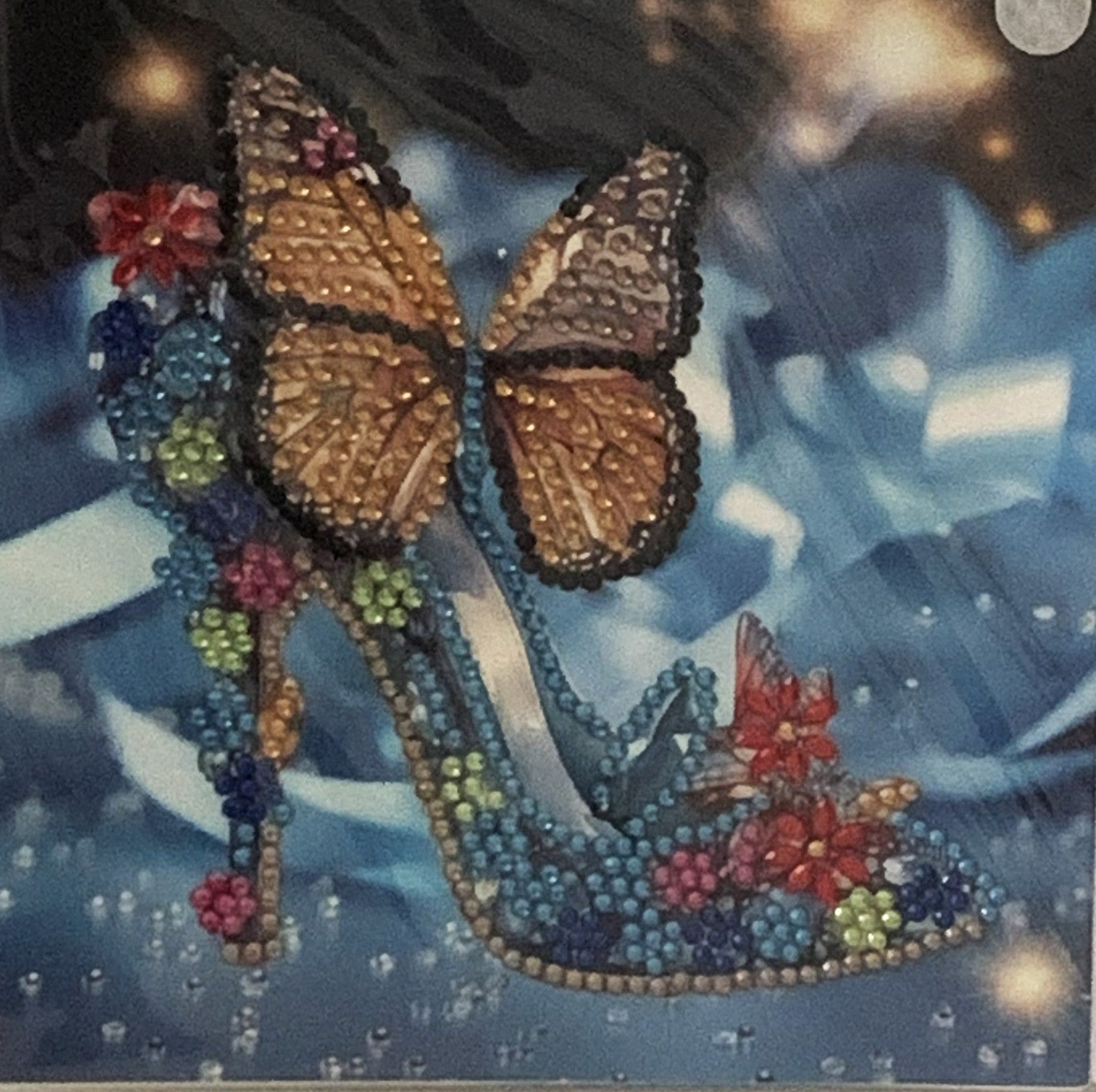 Butterfly High Heel Crystal Art Card