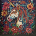 Floral Unicorn Crystal Art Card