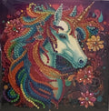 Rainbow Mane Unicorn Crystal Art Card