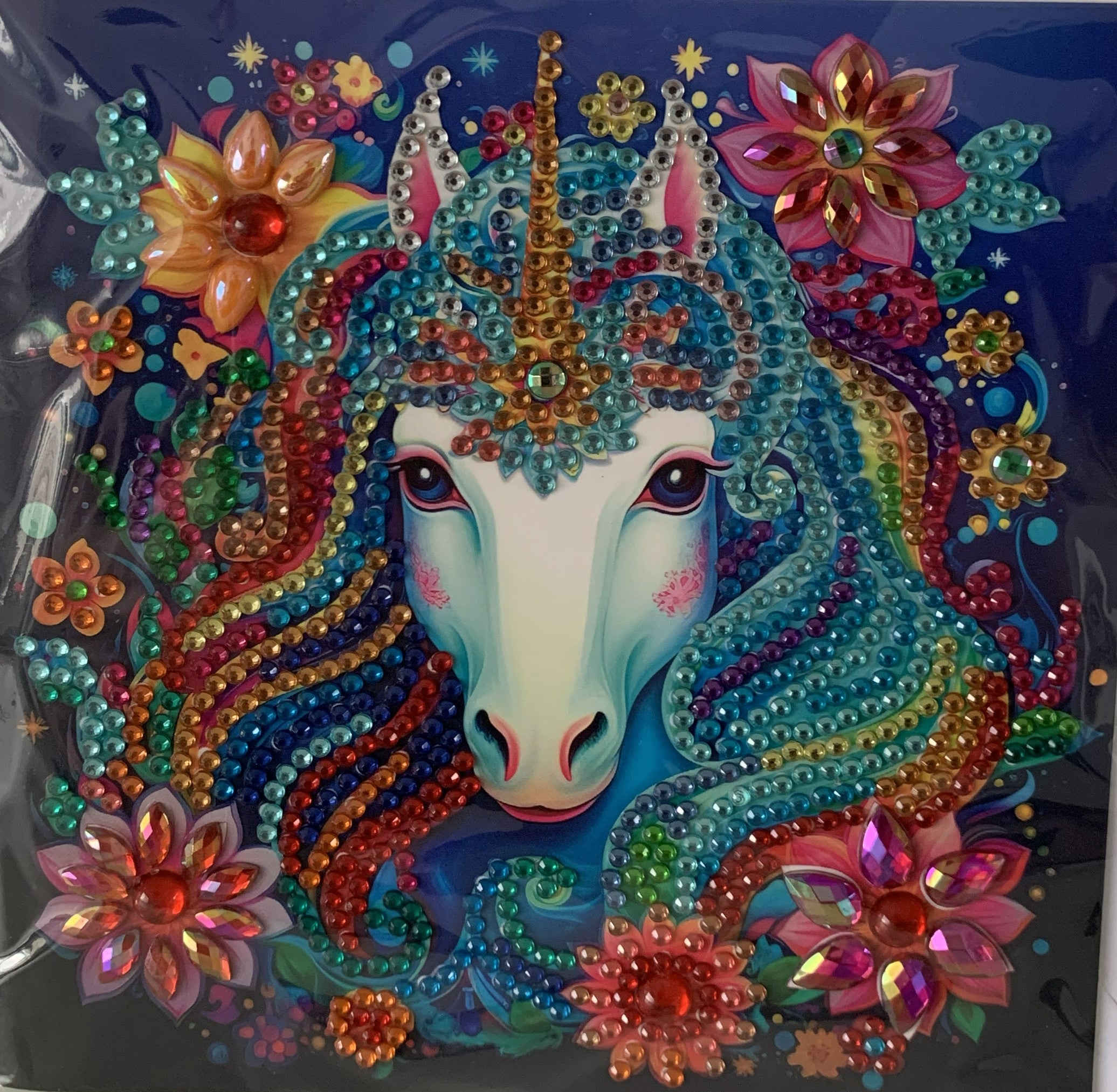 Magical Unicorn Crystal Art Greeting Card