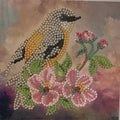 Goldfinch & Pink Blossom Crystal Art Card