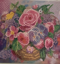 Rose & Hydrangea Basket Crystal Art Card