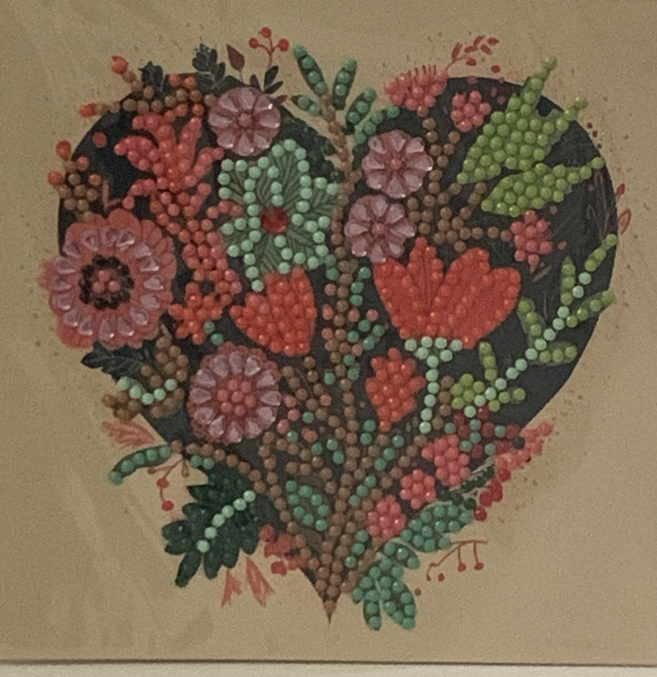 Floral Heart Crystal Art Card