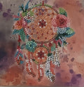 Floral Dreamcatcher Crystal Art Card