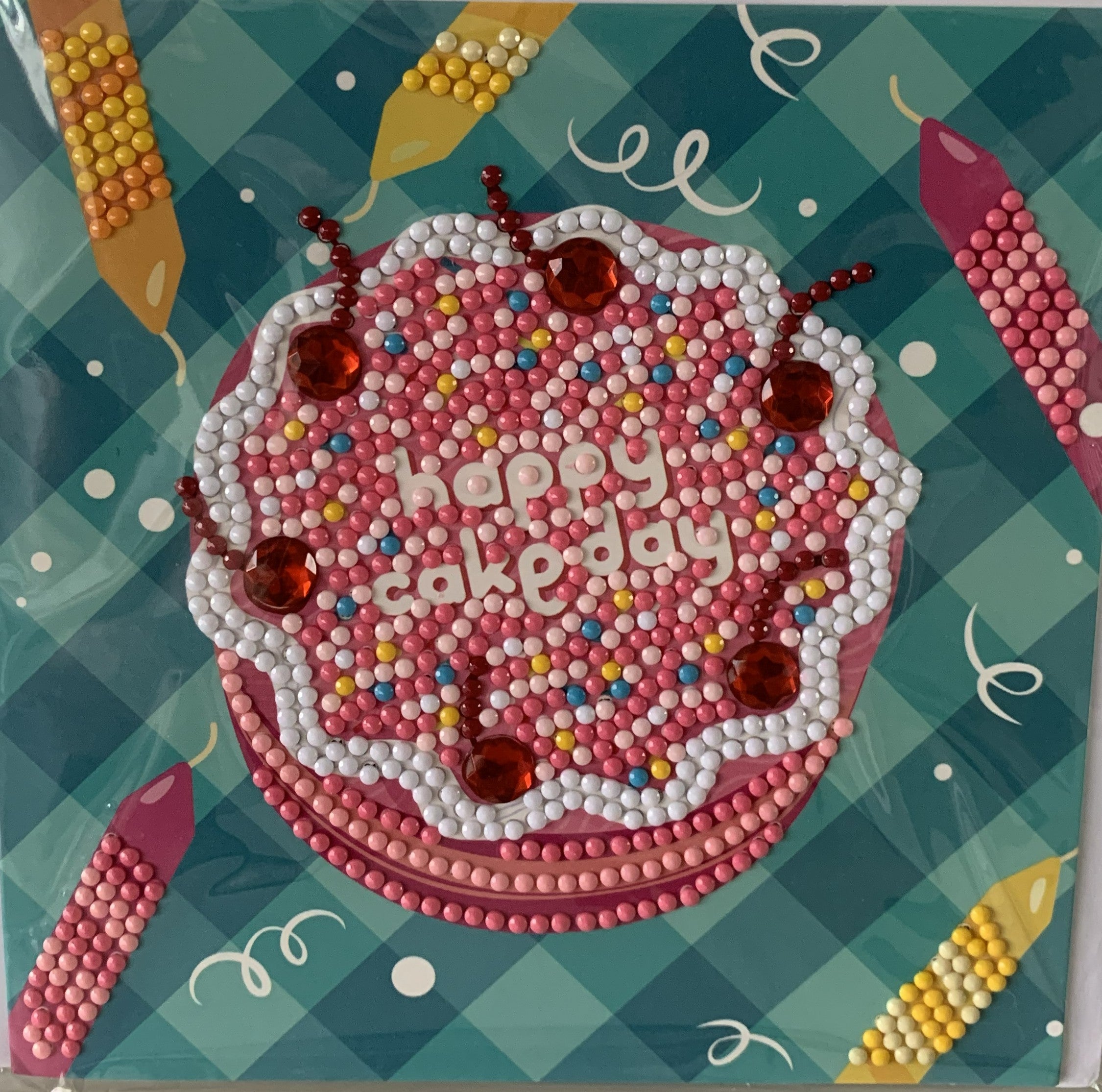 Happy Cake Day Crystal Art Card