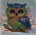 Winter Starry Owl Crystal Art Card