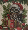 Santa Hat Owl Christmas Gift Crystal Art Card