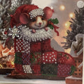 Mouse in Christmas Stocking Crystal Art Card