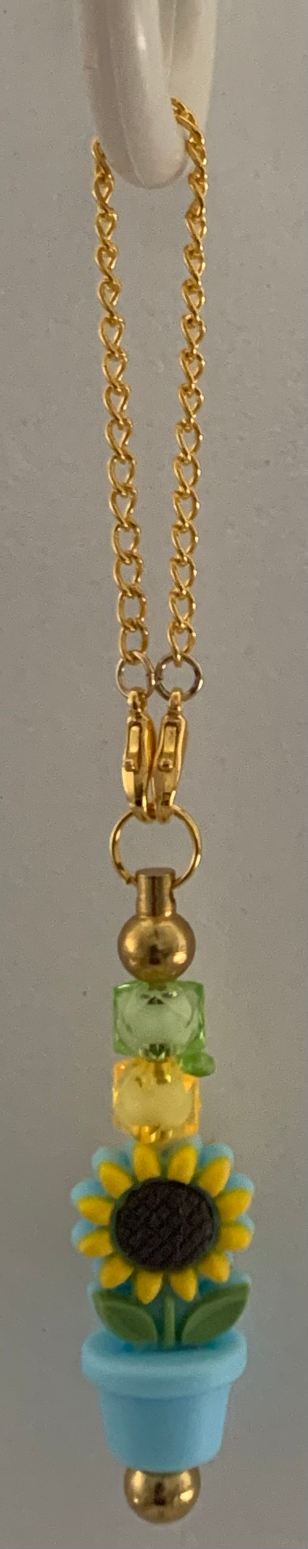 Sunflower Pot Beaded Cup Charm