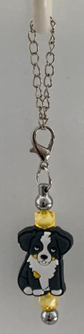 Border Collie Puppy Beaded Cup Charm