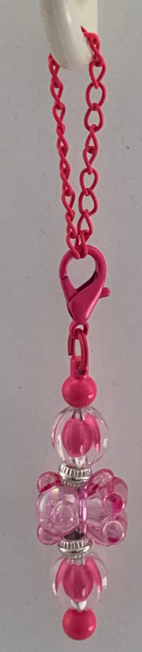 Pink Bear Beaded Cup Charm