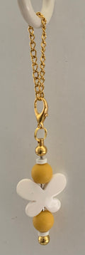 Mustard Yellow Flower Beaded Cup Charm