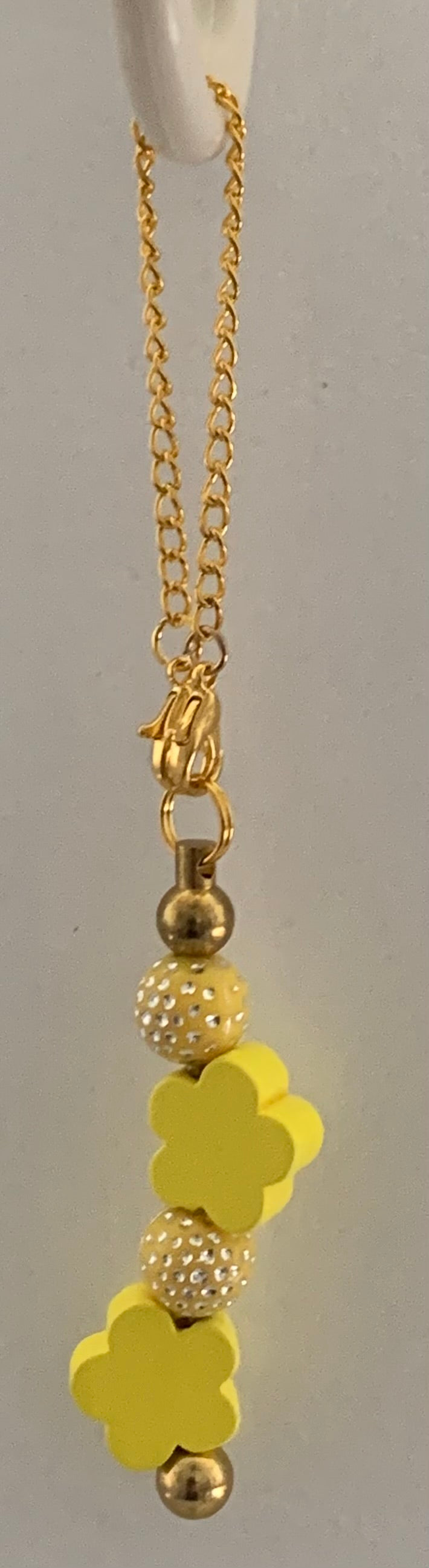 Yellow Clover Beaded Cup Charm