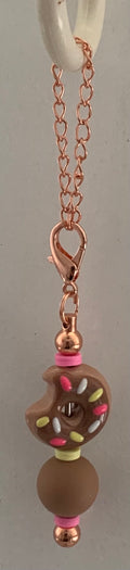 Cup Charm – Chocolate Donut on Rose Gold Chain