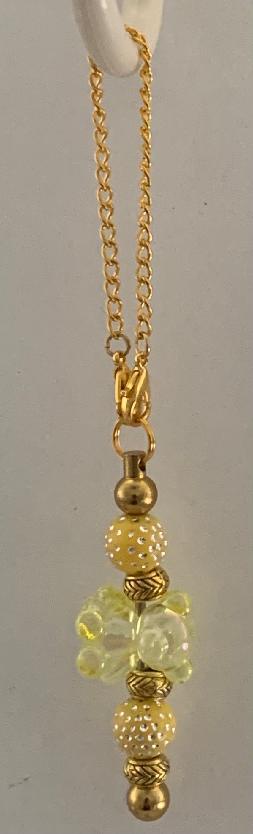 Cream & Gold Beaded Cup Charm