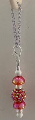 Pink Iridescent Sparkle Beaded Cup Charm