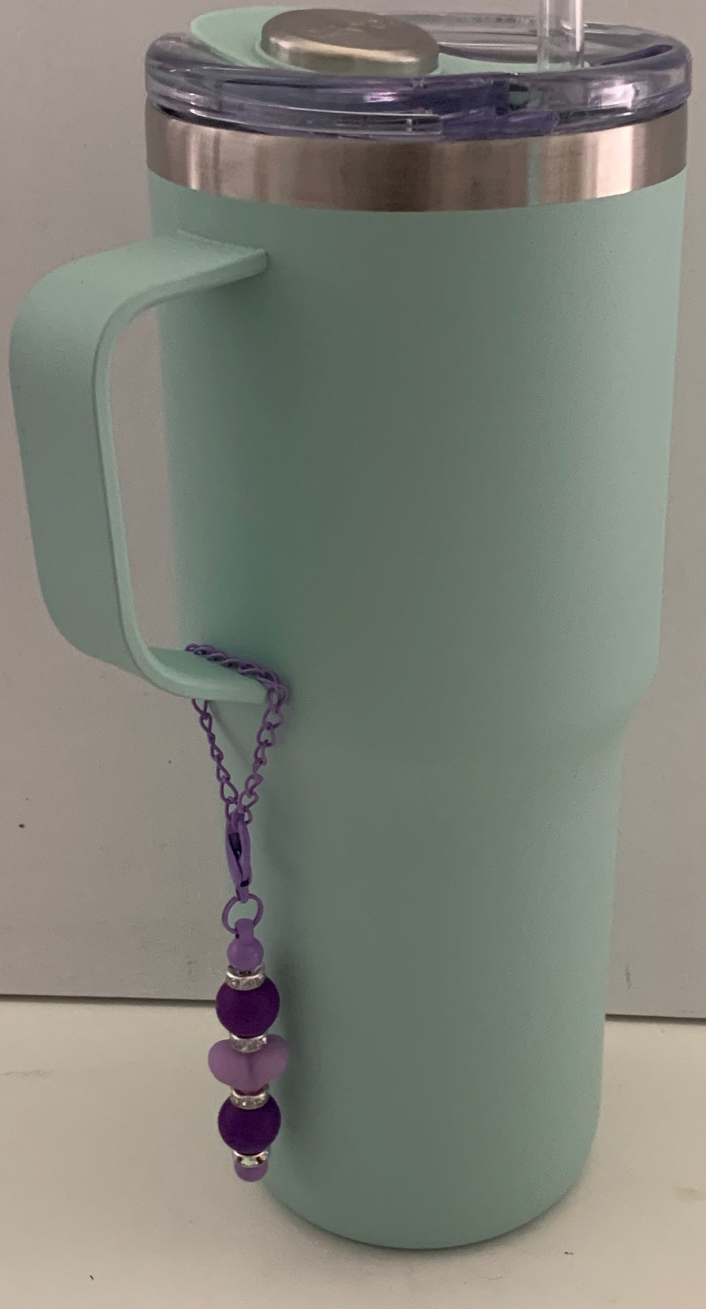 Purple Matte Beaded Cup Charm