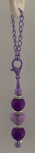 Purple Matte Beaded Cup Charm