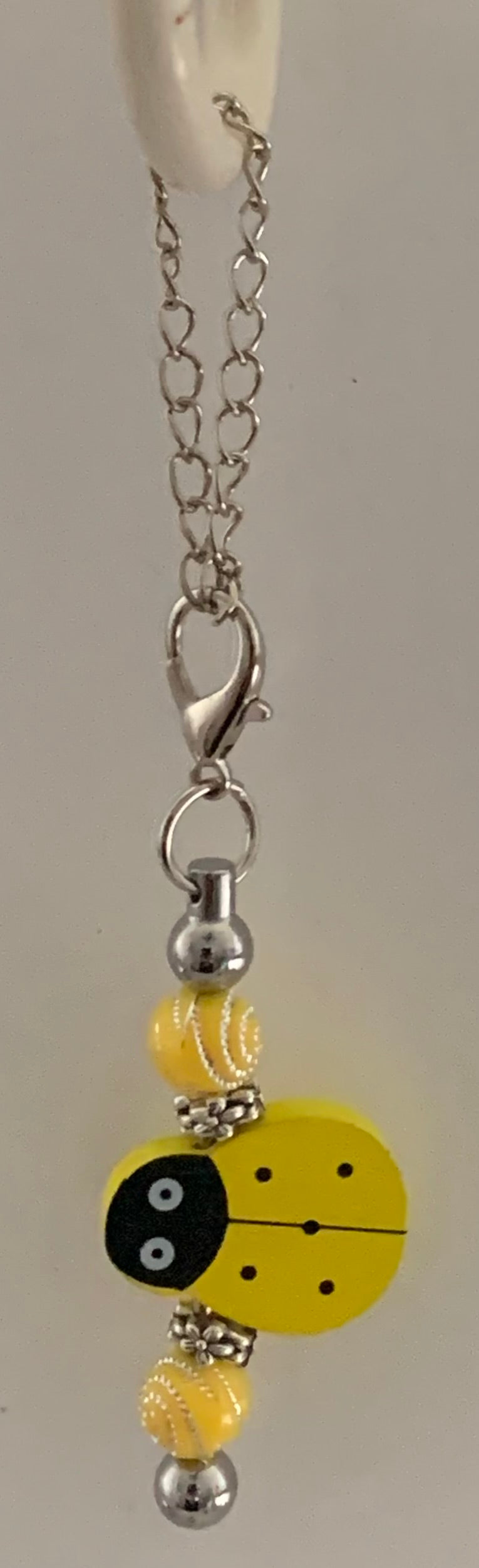 Yellow Ladybug Beaded Cup Charm