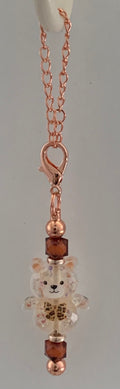 Leopard Print Teddy Bear Beaded Cup Charm