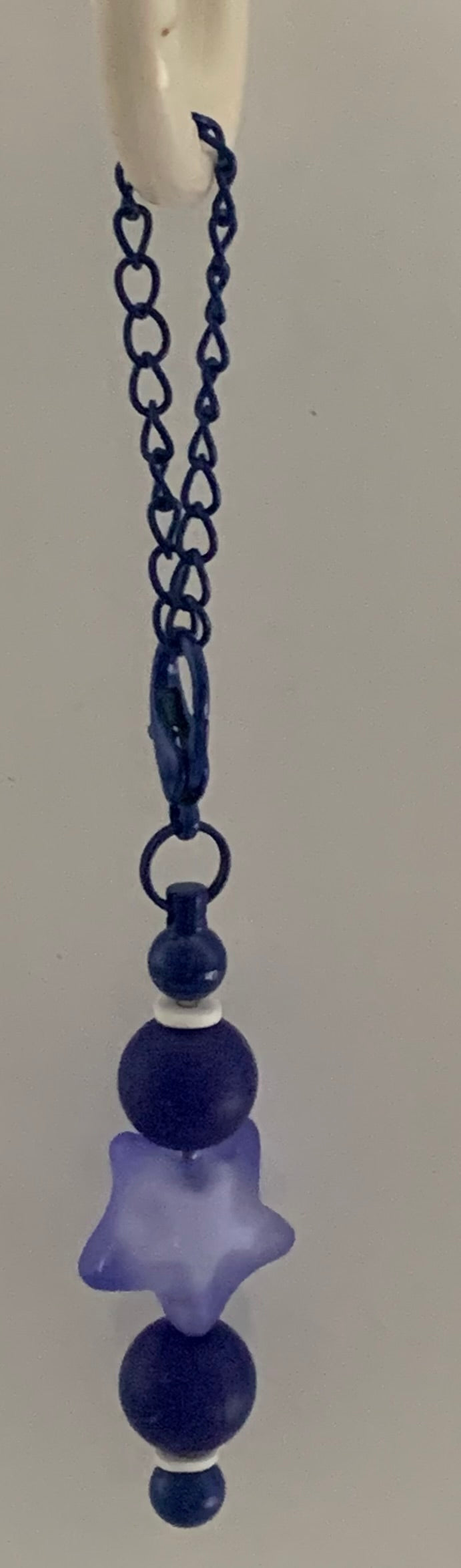 Navy Blue Star Beaded Cup Charm