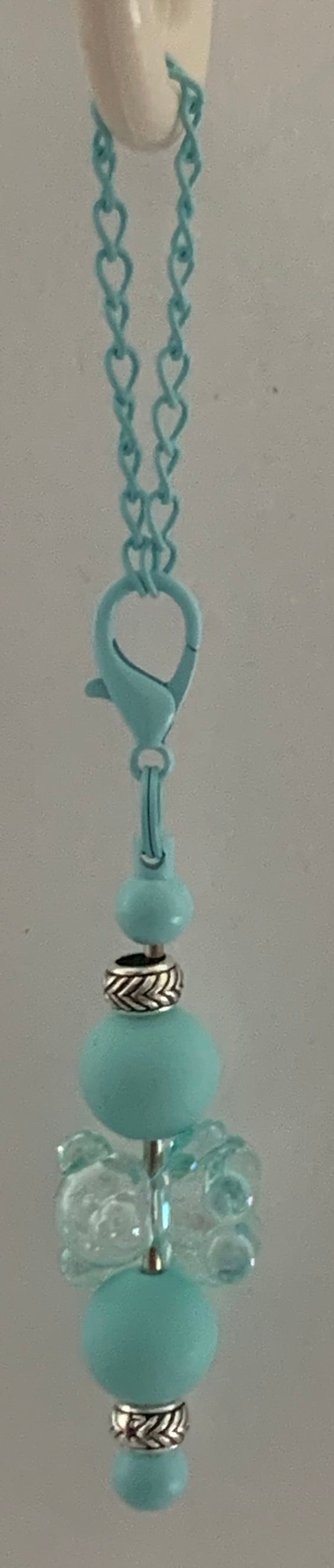 Mint Blue Bear Beaded Cup Charm