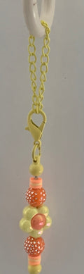 Peach Flower Shimmer Beaded Cup Charm