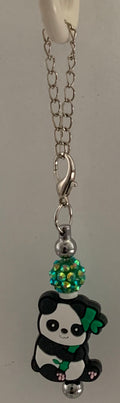 Panda Green Bow Beaded Cup Charm