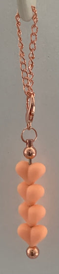 Peach Heart Beaded Cup Charm