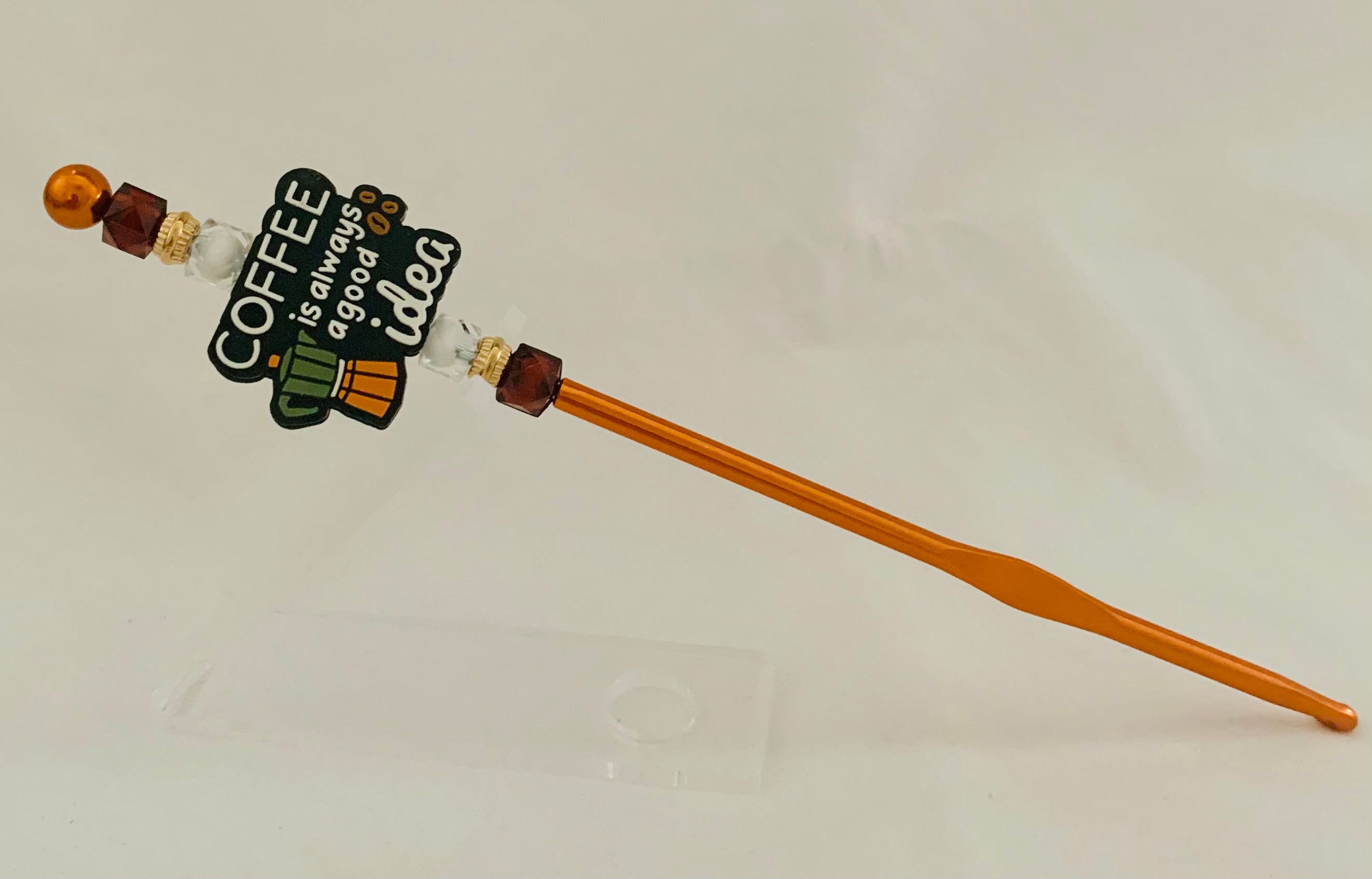 Beaded Crochet Hook – Coffee Is Always a Good Idea