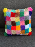 Latch Hook Cushion Cover – Rainbow Patchwork