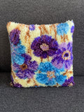 Latch Hook Cushion Cover – Purple & Blue Floral