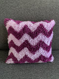 Latch Hook Cushion Cover – Purple Chevron