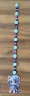 Window Dangly - Mystical Creature Mint Purple Beads