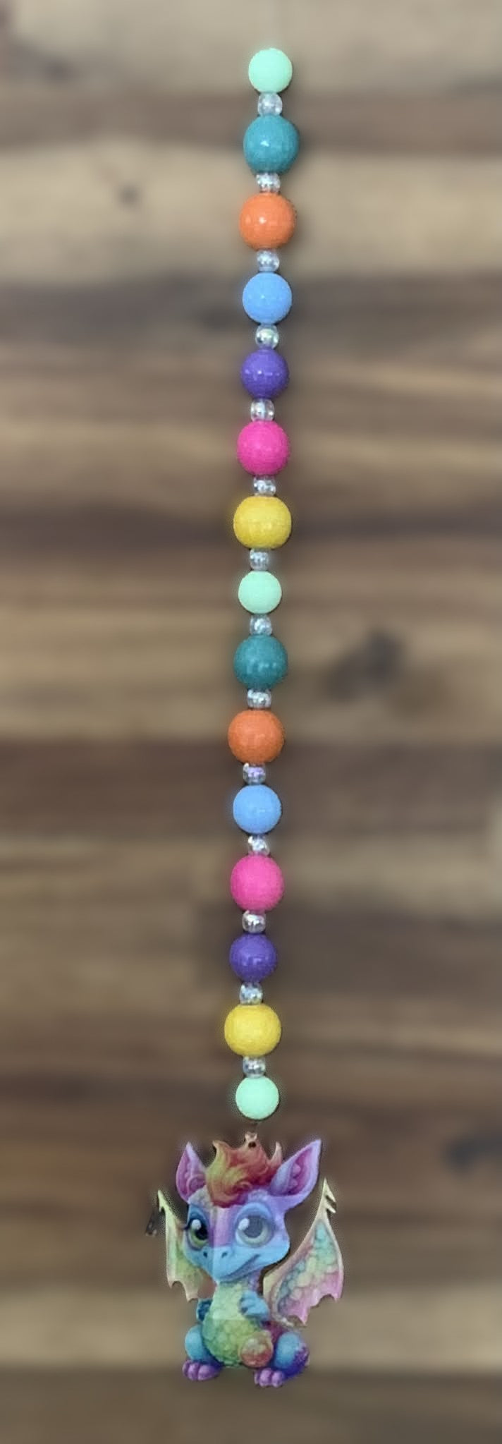 Window Dangly - Rainbow Baby Dragon Multicolour Beads