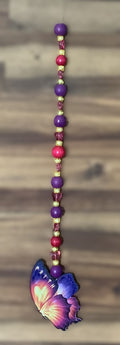 Window Dangly - Faith Butterfly Purple Pink Beads