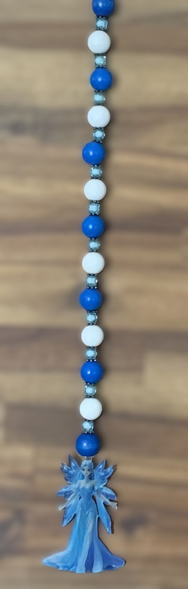 Window Dangly - Ice Fairy Cobalt Blue White Beads